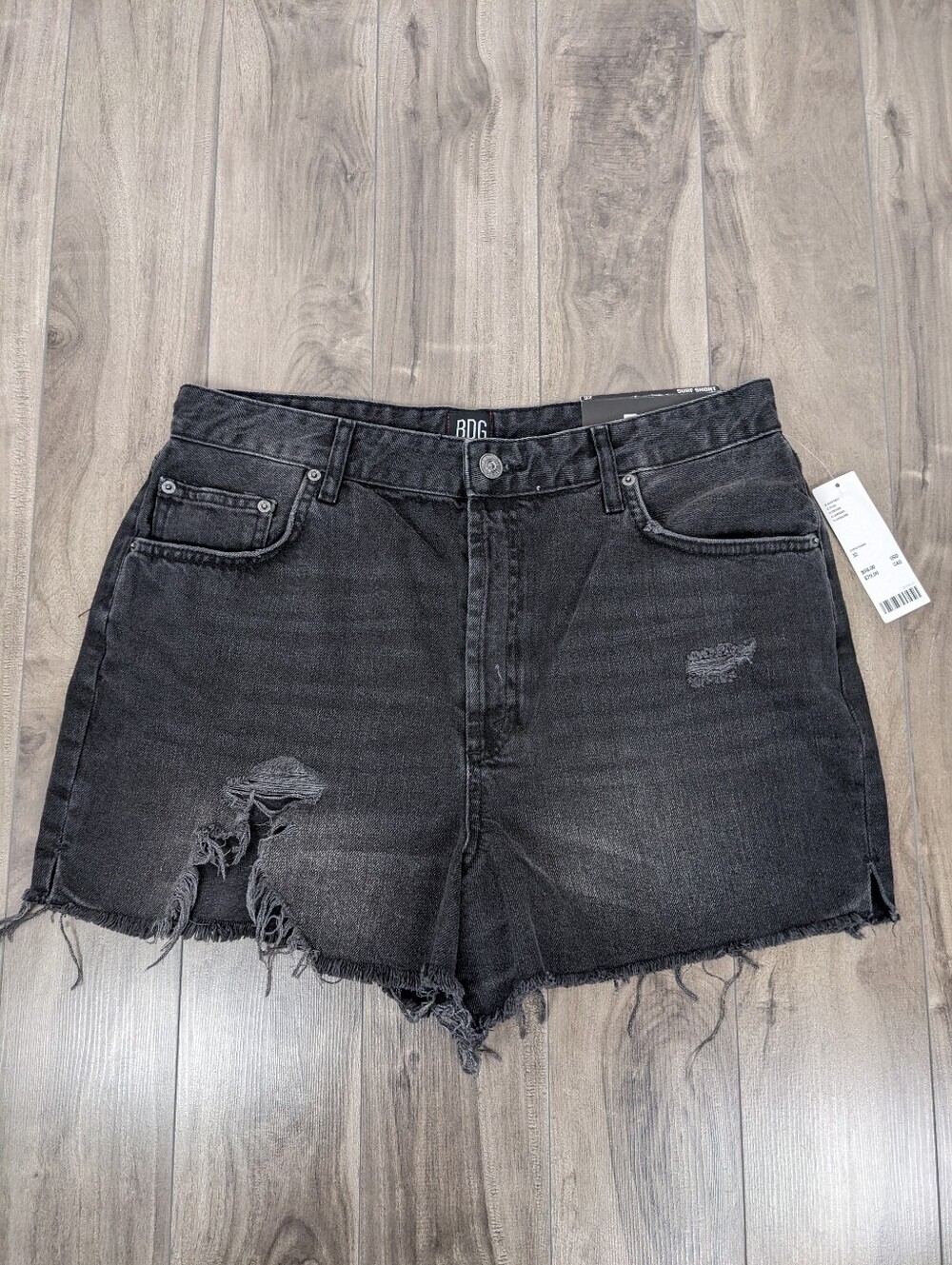 BDG Women's Denim Shorts Surf Short Washed Black Size 32